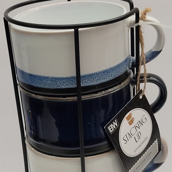 Boston Warehouse Stacking 16oz Microwave Safe Cups - Picture 4 of 10